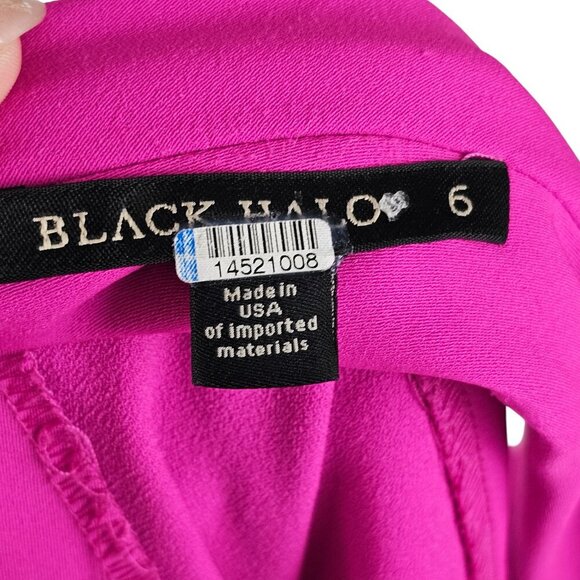 Black Halo Fuscia Pink High Neck Body Suit Sz 6 - Picture 7 of 8